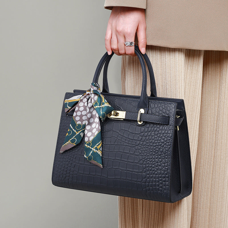 Elegant Handbag for Women ⎜ Spacious Bag with Structured Design and Decorative Bow Pendant