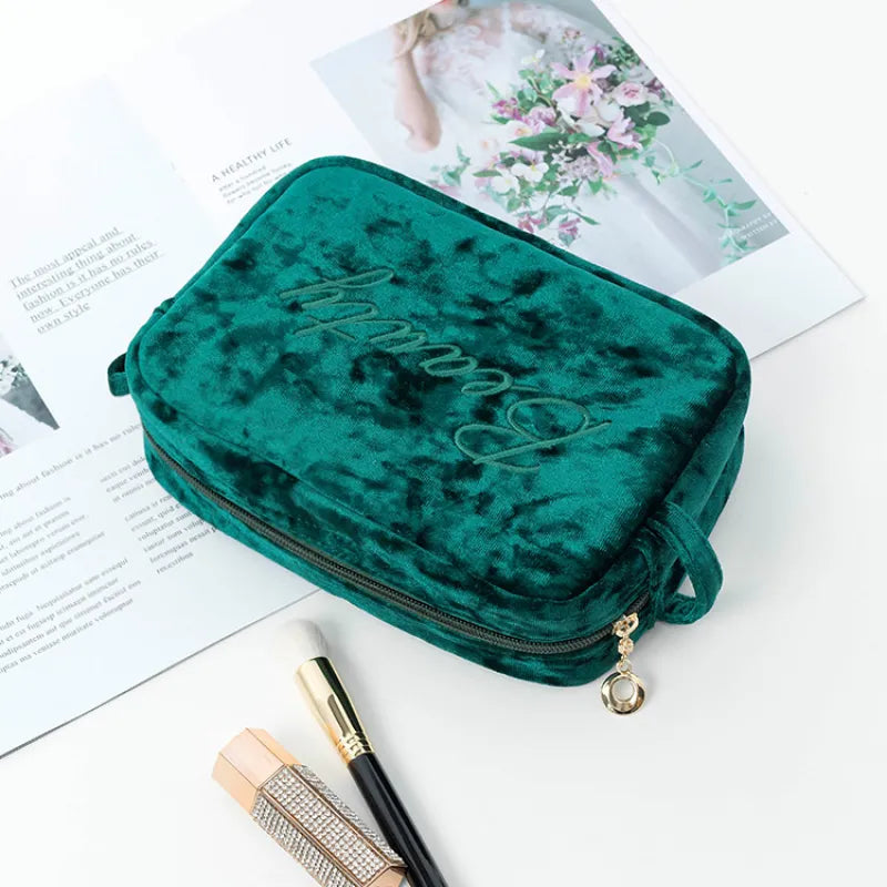 Cosmetic Bag for Women ⎜ Spacious and Portable Design with Soft Fabric and Practical Interior Organisation