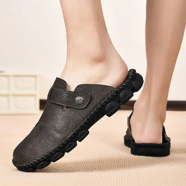 Summer Slip - on Shoes for Men ⎜handmade Casual Shoes with Fashionable Stitching for Outdoor and Everyday Wear