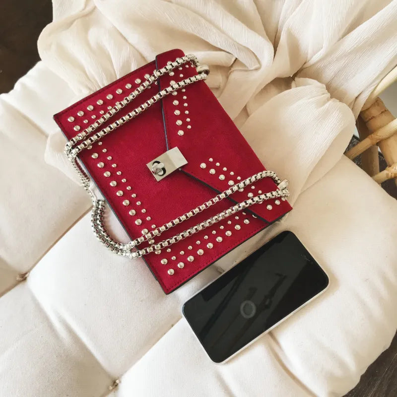 Shoulder Bag for Women ⎜ Stylish Bag with Stud Embellishment and Chain Strap