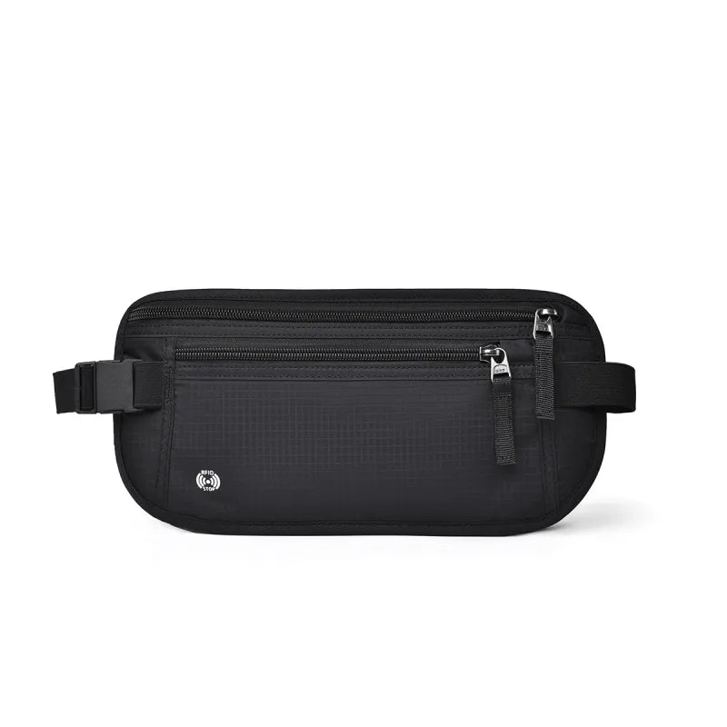 Rfid Bum Bag for Travelling ⎜ Flat Design with Concealed Compartment for Passport Money and Smartphone