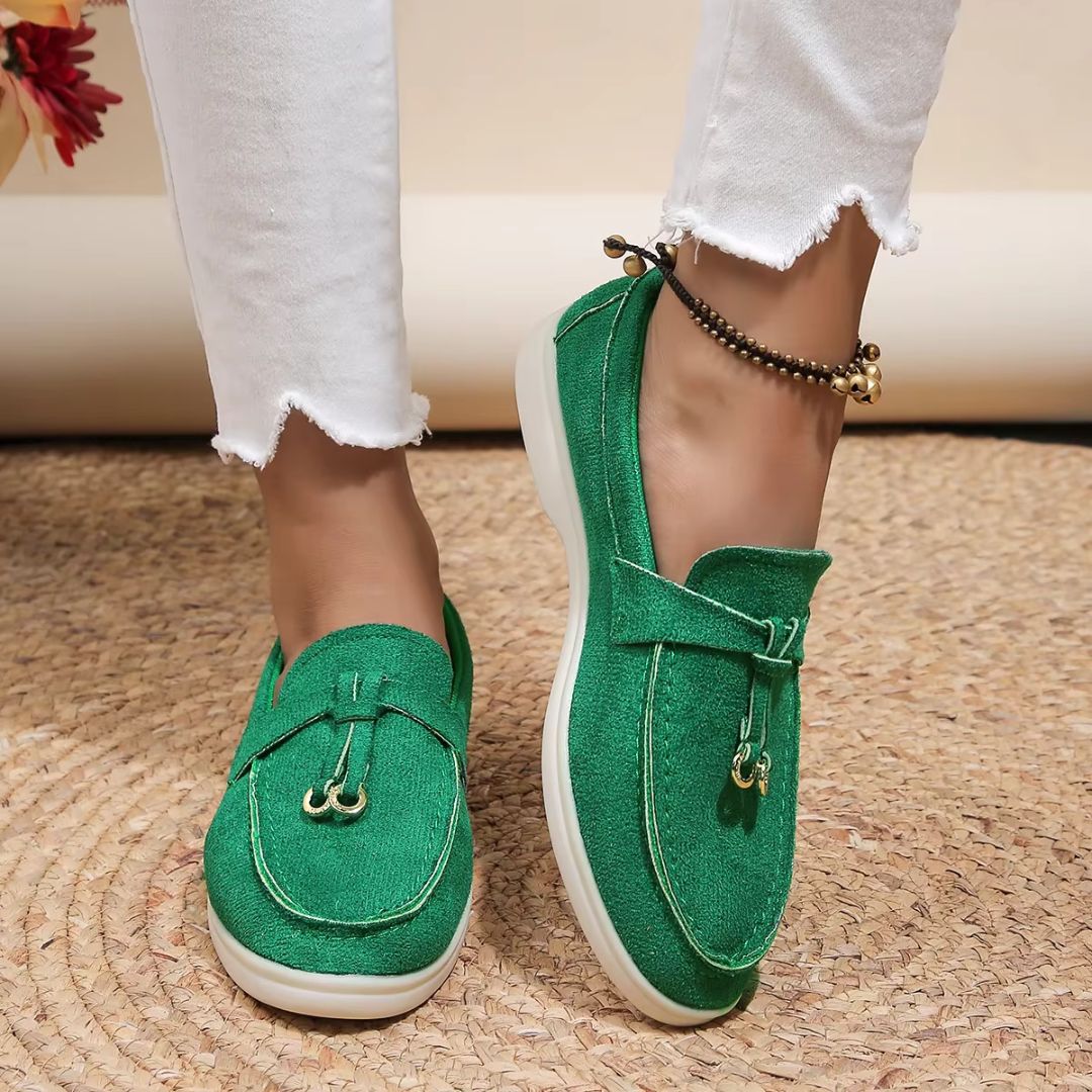 Slip - on Loafers for Women ⎜ Fashionable Moccasins with a Comfortable Elasticated Strap and Elegant Look