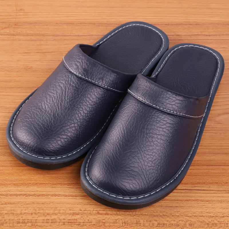Leather Slippers for Men ⎜ Comfortable Slippers for All Seasons with Non - Slip Soles