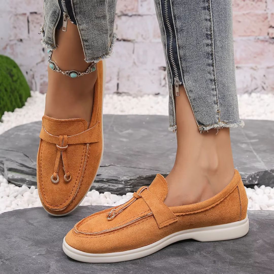 Slip - on Loafers for Women ⎜ Fashionable Moccasins with a Comfortable Elasticated Strap and Elegant Look