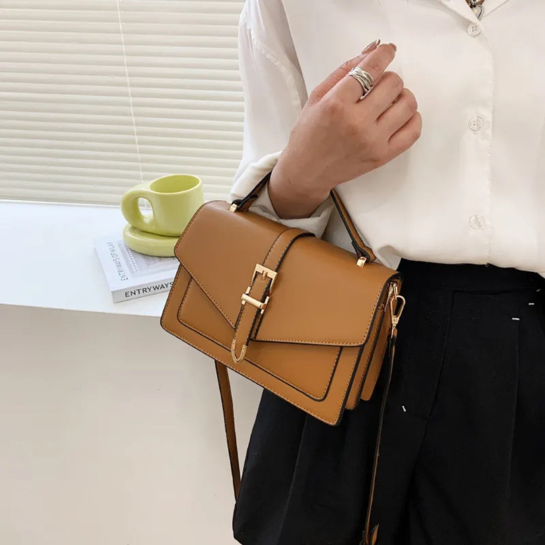 Shoulder Bag for Women ⎜ Elegant Handbag with Golden Buckle and Adjustable Strap