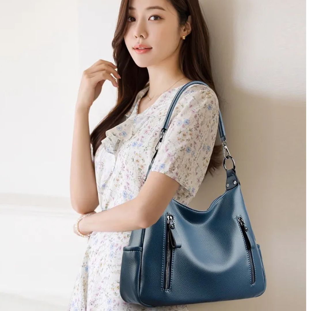 Fashionable Shoulder Bag for Women ⎜ Classic Handle Bag with Practical Zip Compartments