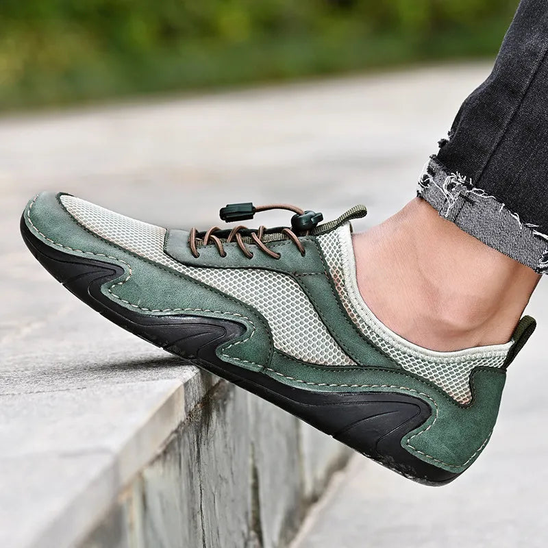 Men's Sports Shoes ⎜ Lightweight Casual Shoes Made of Leather with Breathable Mesh for Comfort and Movement