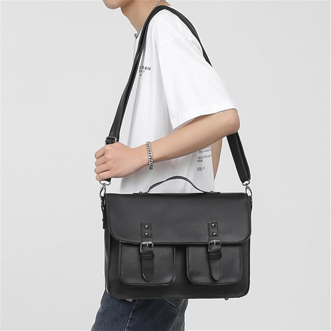 Briefcase for Men ⎜ Stylish Leather Shoulder Bag with Practical Compartments and Carrying Handle