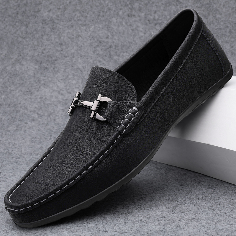 Men's Moccasin Shoes ⎜ Comfortable Slip - on Shoes Made From High - Quality Leather with an Elegant Buckle