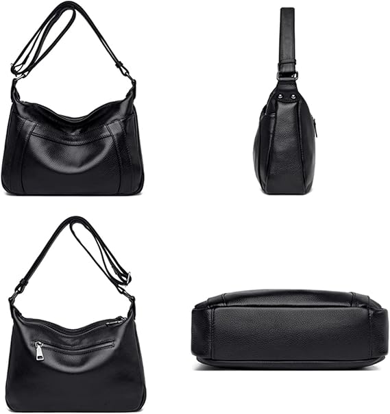 Real Leather Shoulder Bag for Women ⎜ High - Quality Shoulder Bag with Practical Zip Pockets