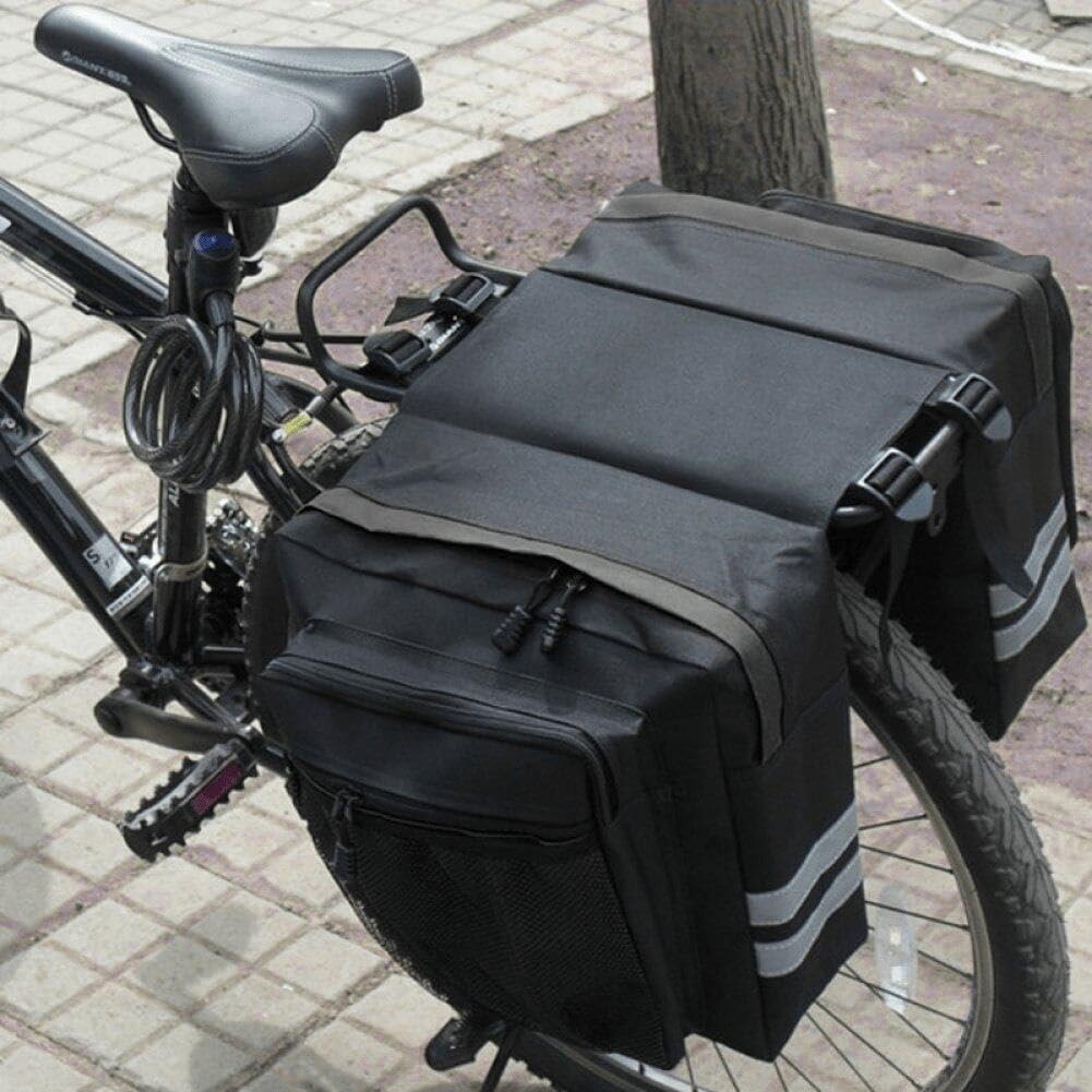 Bike Bag for Pannier Rack ⎜ Double - Sided Bag with Plenty of Storage Space and Reflective Strips