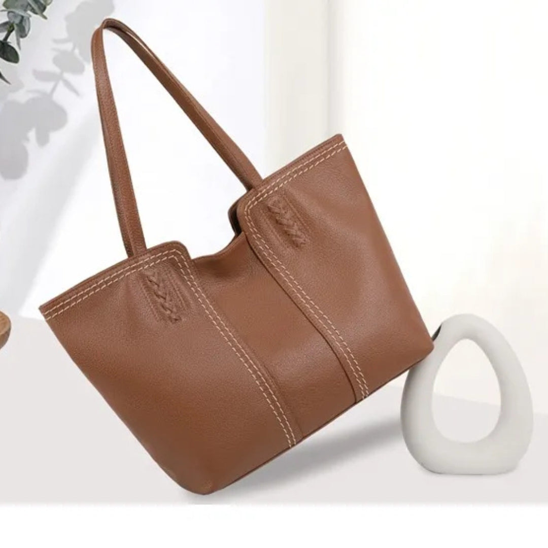 Leather Bag for Women ⎜ Spacious Tote Bag with Stylish Design and Robust Stitching