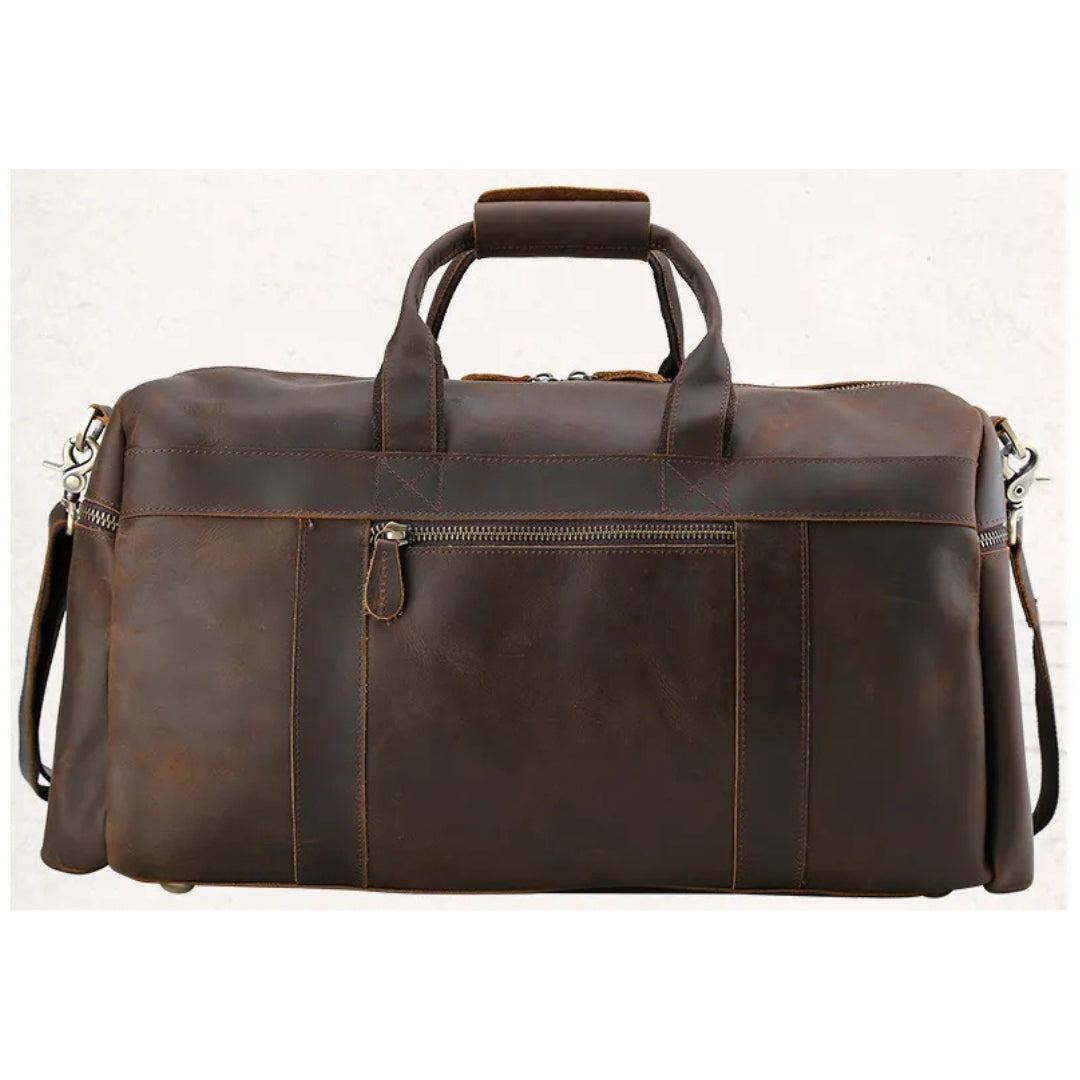 Travel Bag for Men ⎜ Vintage Leather with Generous Storage Space and Practical Compartments