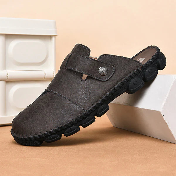 Summer Slip - on Shoes for Men ⎜handmade Casual Shoes with Fashionable Stitching for Outdoor and Everyday Wear