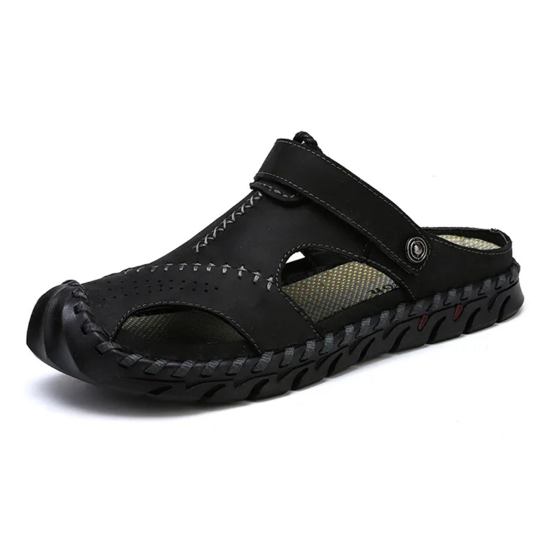 Summer Slip - on Shoes for Men ⎜ Breathable Leather Shoes in Plus Sizes for Beach and Leisure