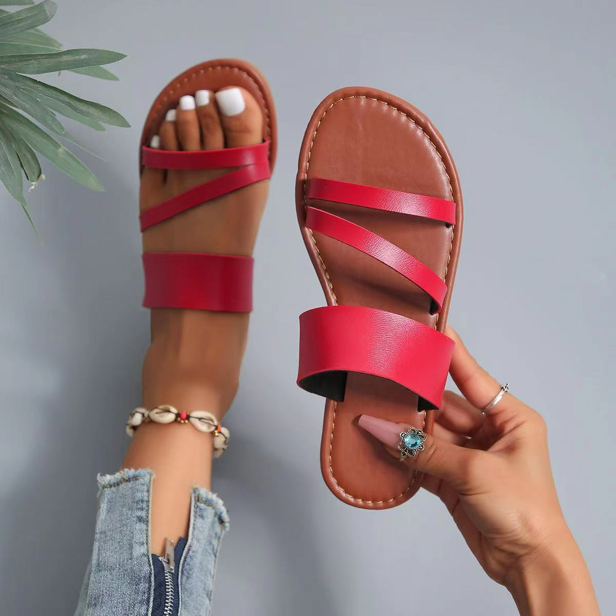 Comfortable Sandals for Women ⎜ Slim Slip - Ons with Adjustable Straps for Summer