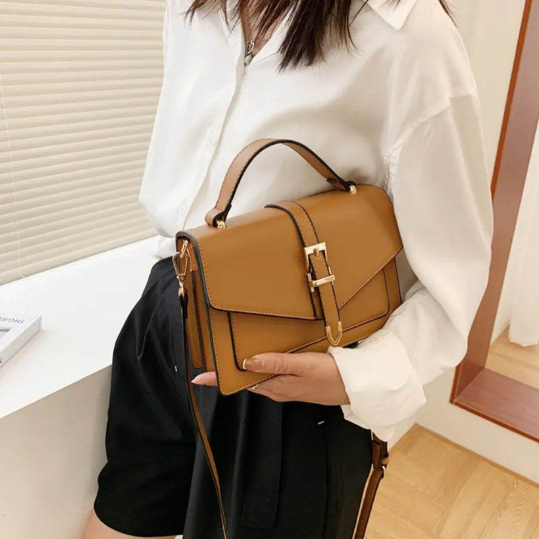 Shoulder Bag for Women ⎜ Elegant Handbag with Golden Buckle and Adjustable Strap
