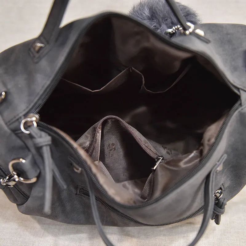 Shoulder Bag for Women ⎜ Practical Handbag with Studded Design and Decorative Pendant