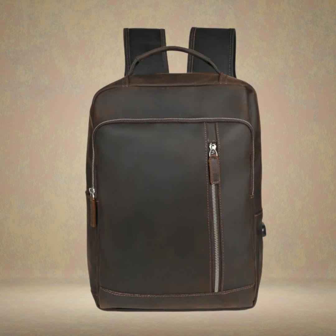 Leather Backpack for Men ⎜ Stylish Design with Generous Storage Space for Travelling and Leisure