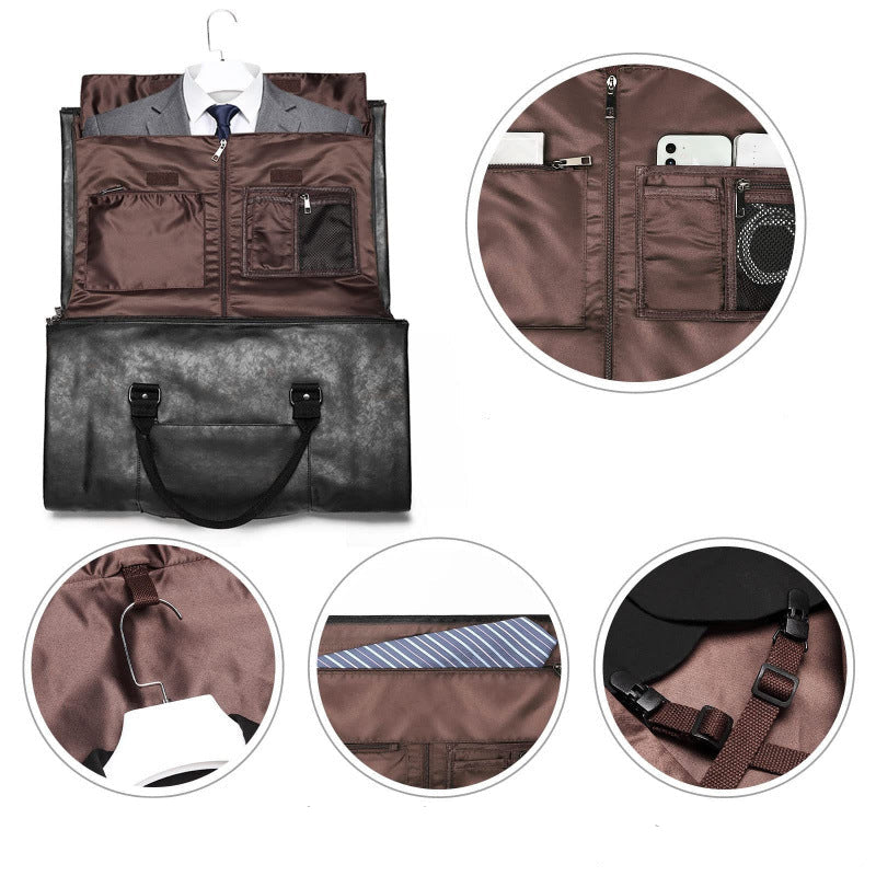Suit Bag for Men with Shoulder Strap ⎜ Crease - Resistant Travel Bag with Suit Compartment and Large Interior