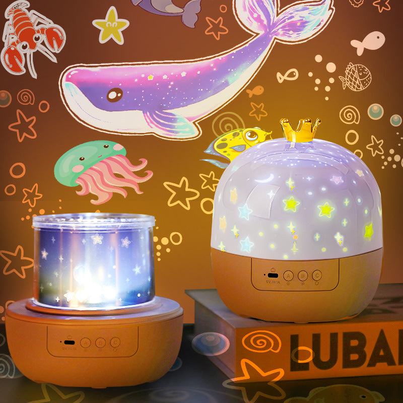 Starry Sky Projector Night Light ⎜ Rotating LED Lamp with Music and Scene Slides for Relaxing Atmosphere