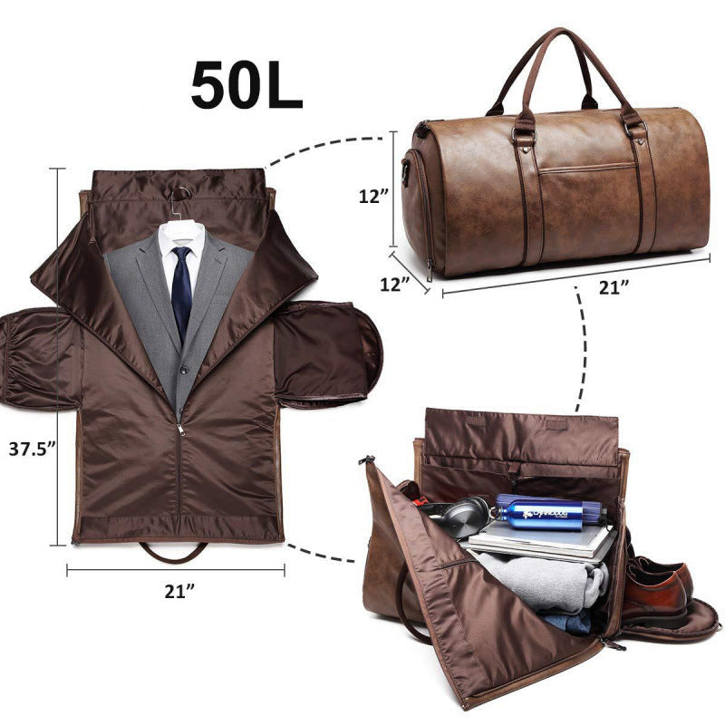 Suit Bag for Men with Shoulder Strap ⎜ Crease - Resistant Travel Bag with Suit Compartment and Large Interior