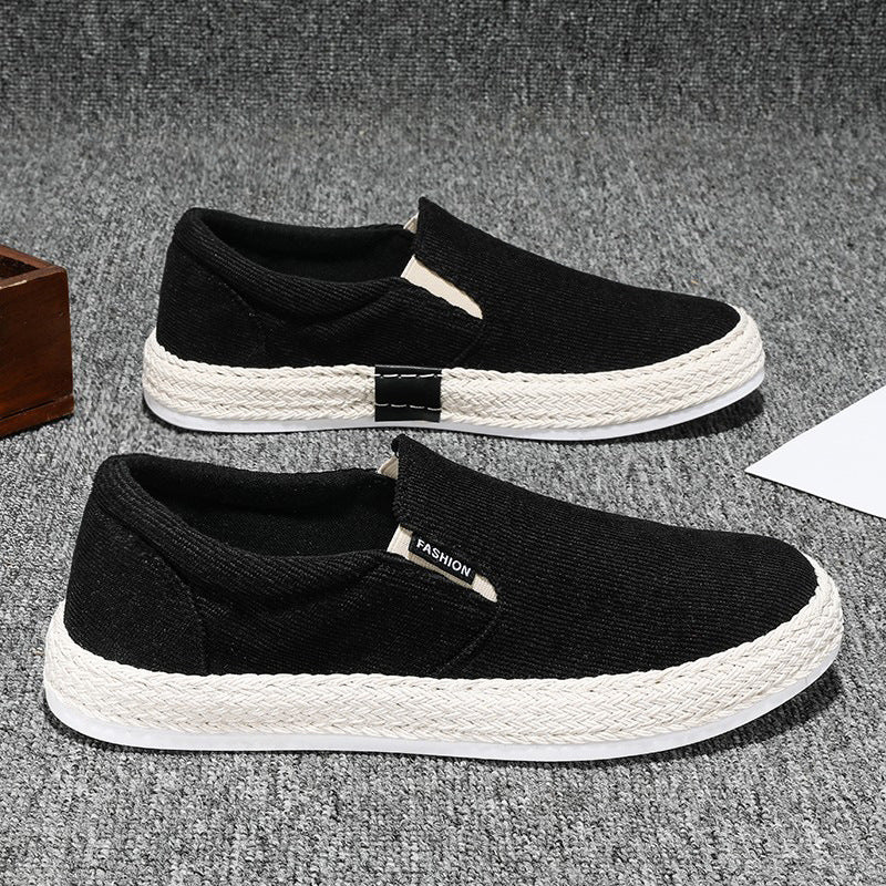 Breathable Men's Slip - on Shoes ⎜ Comfortable Espadrille - Style Canvas Shoes for Leisure and Summer