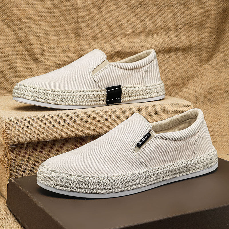 Breathable Men's Slip - on Shoes ⎜ Comfortable Espadrille - Style Canvas Shoes for Leisure and Summer