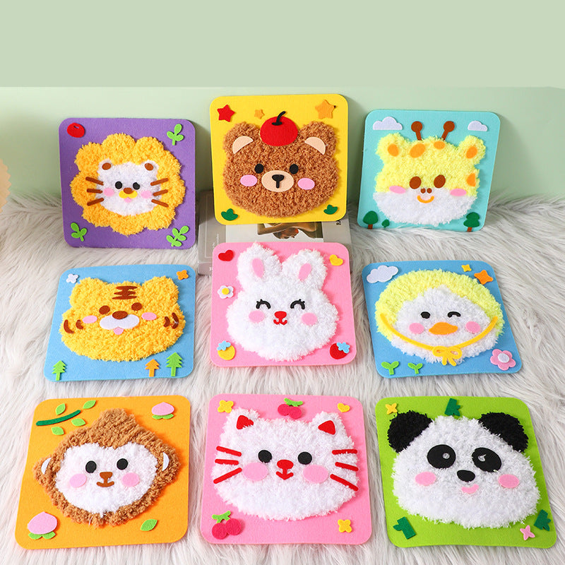 DIY Animal Craft Kit for Kids ⎜ Creative Handmade Material Set with Cartoon Stickers for Fun Learning and Play
