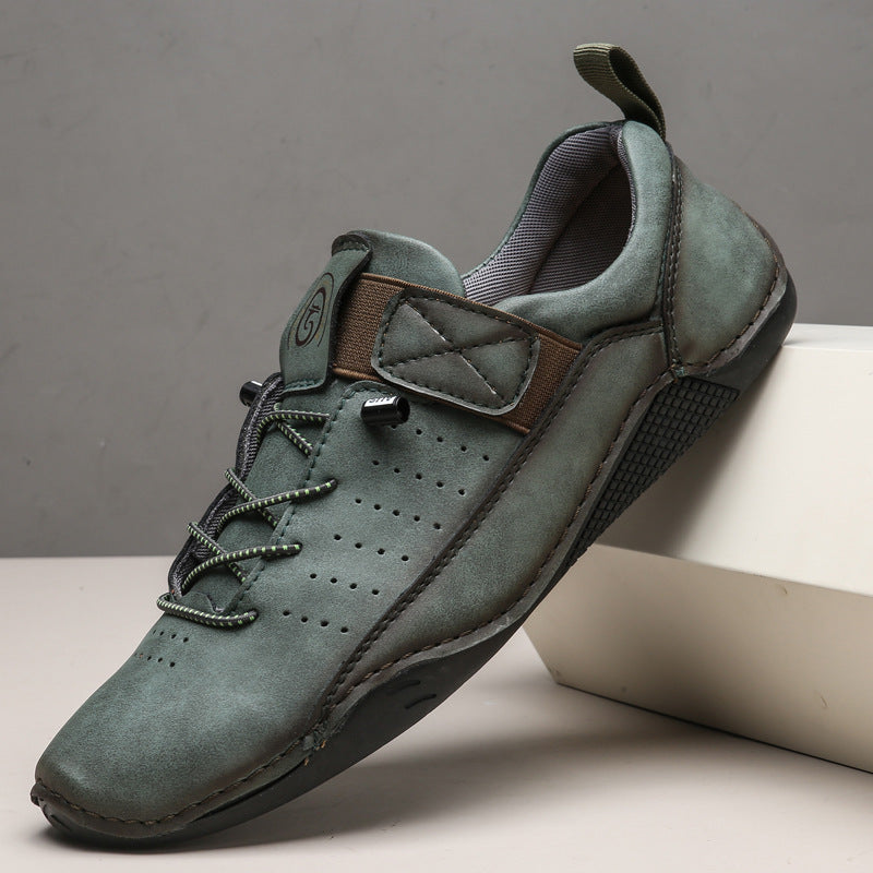 Hand - Sewn Men's Casual Shoes ⎜ Comfortable Retro Leather Trainers for Everyday Wear