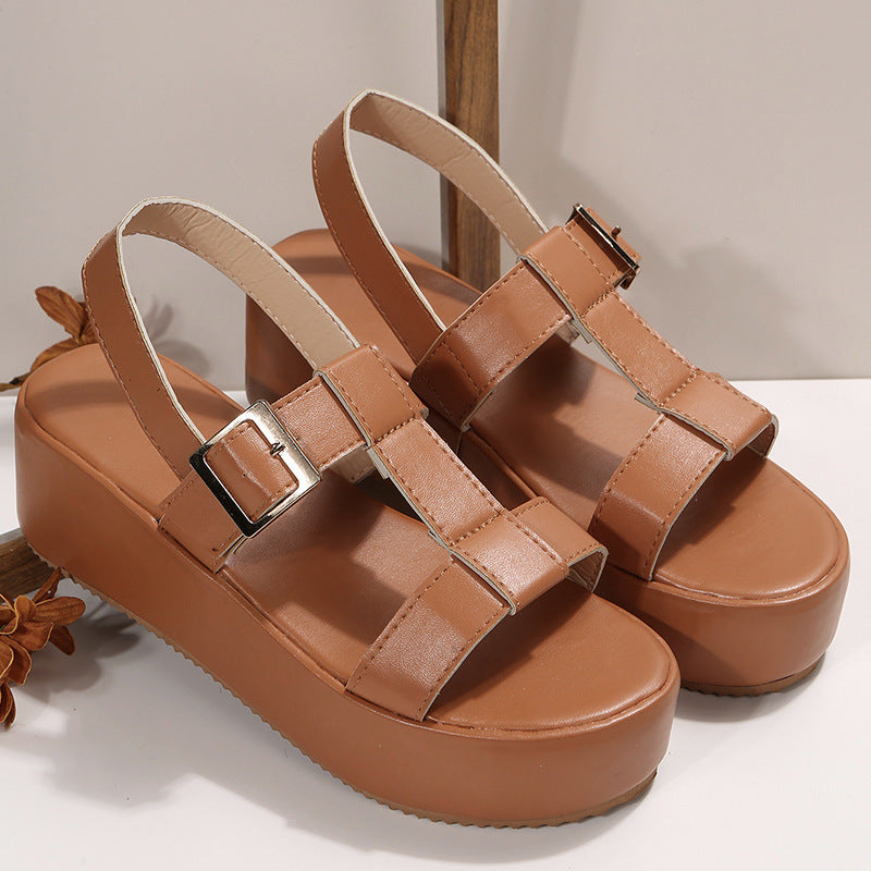 Women's Platform Sandals ⎜ Fashionable Shoes with Adjustable Strap and Comfortable Wear