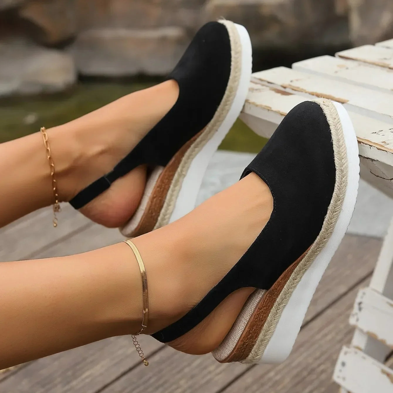 Women's Platform Sandals ⎜ Comfortable Shoes with a Round Toe and Fashionable Sole