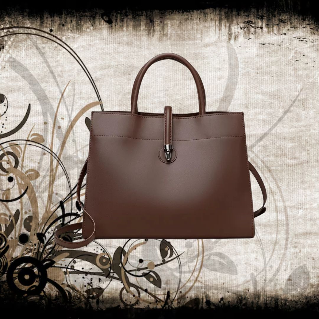 Leather Handbag with Shoulder Strap ⎜ Classic Design and Generous Storage Space for Everyday Use