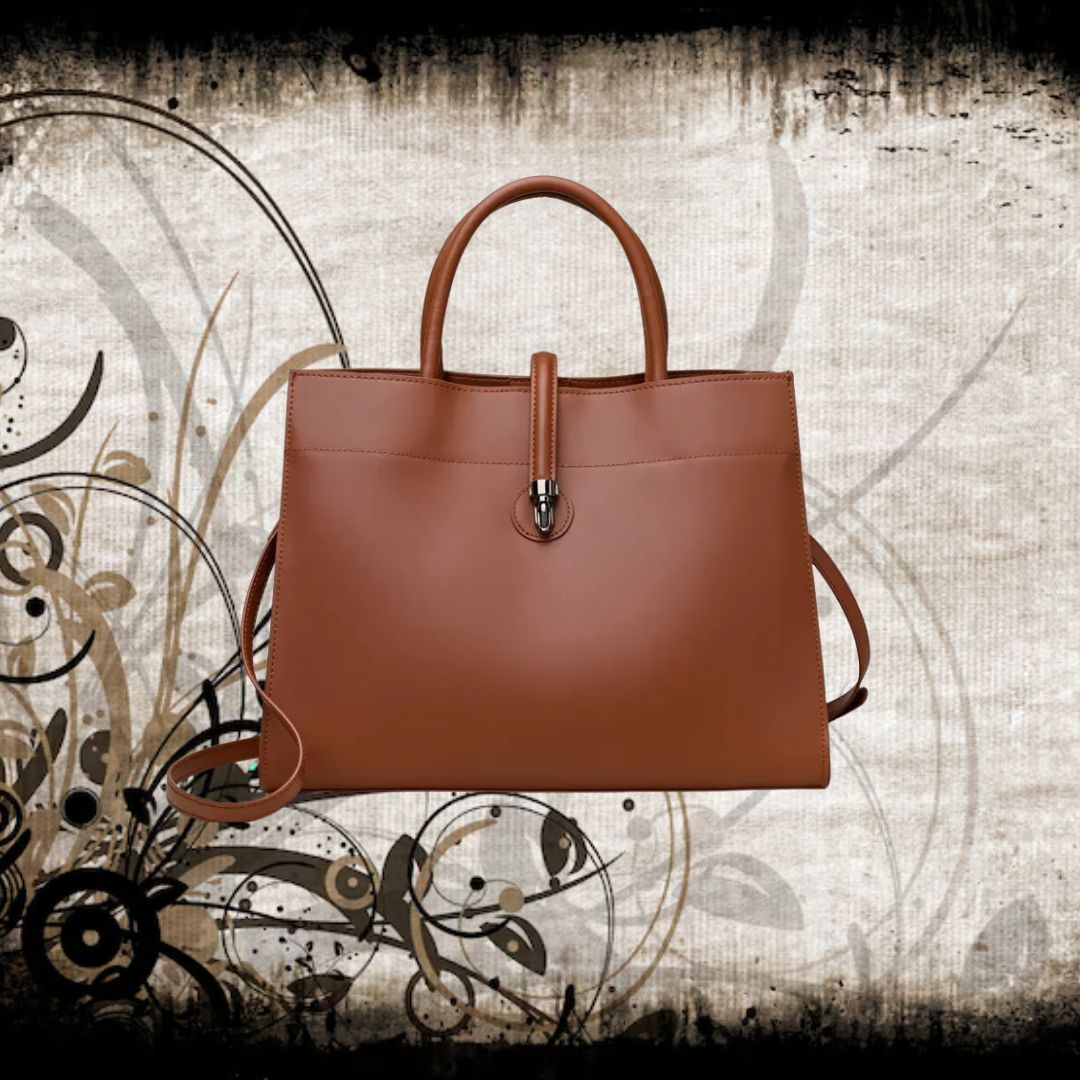 Leather Handbag with Shoulder Strap ⎜ Classic Design and Generous Storage Space for Everyday Use