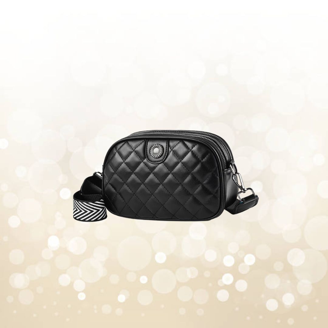 Small Leather Shoulder Bag ⎜ Padded Bag with Adjustable Shoulder Strap