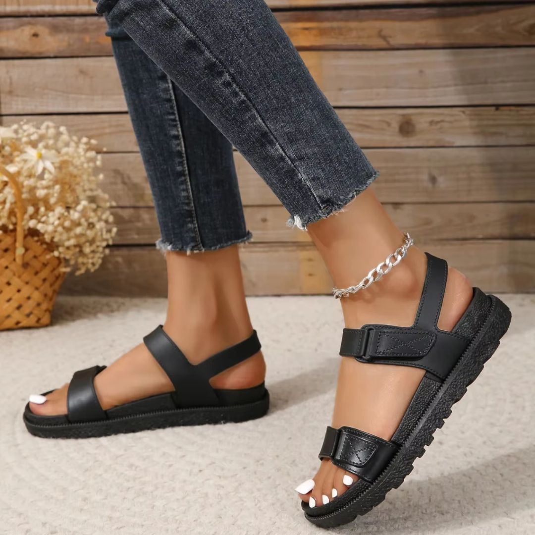 Women's Sporty Sandals ⎜ Comfortable Summer Shoes with Velcro Fastener and Soft Sole for Everyday Wear & Beach