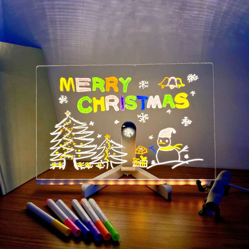 LED Writing Drawing Board for Kids ⎜ Reusable Light-Up Surface for Creative Notes, Art and Learning
