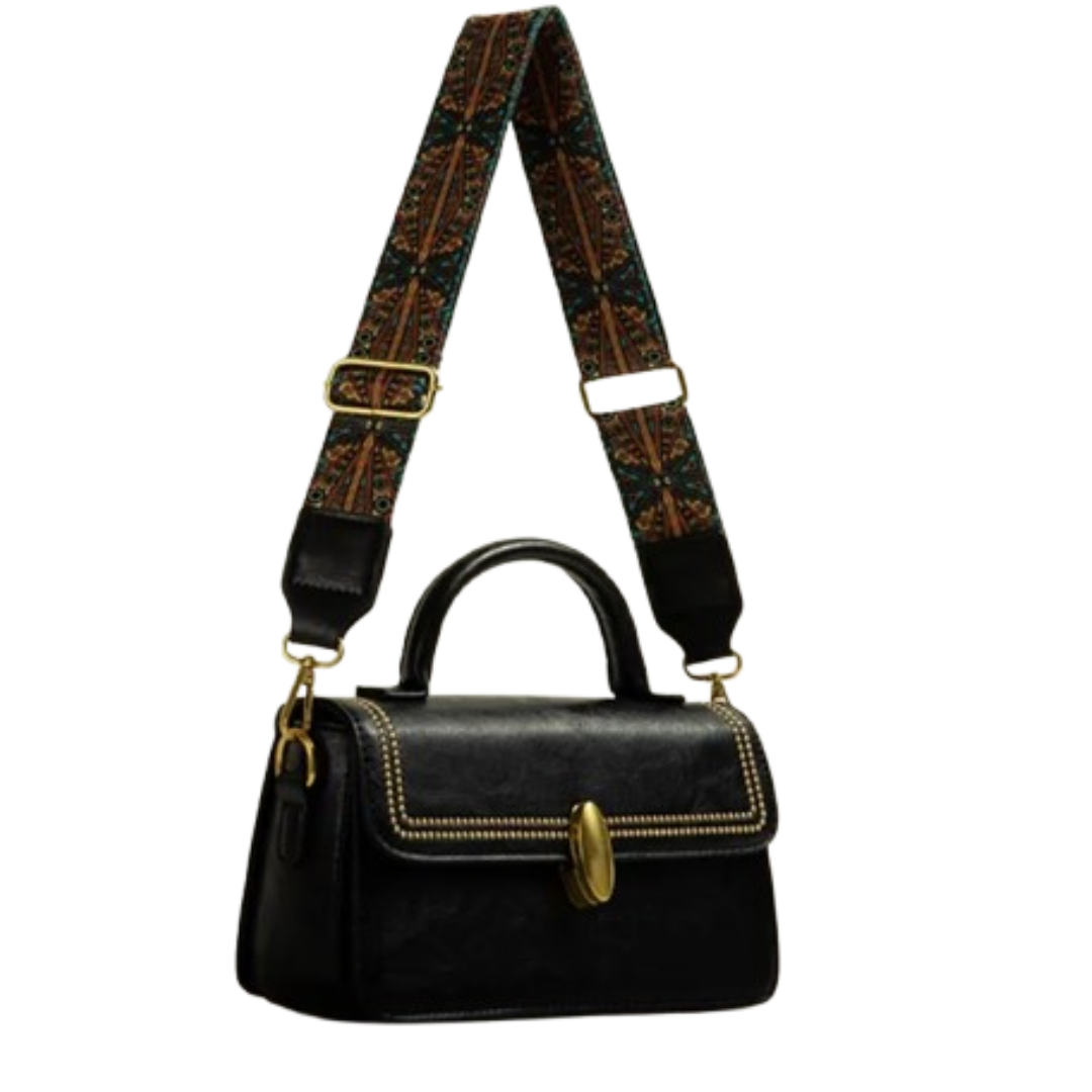 Retro Shoulder Bag for Women ⎜ Stylish Bag with Golden Details