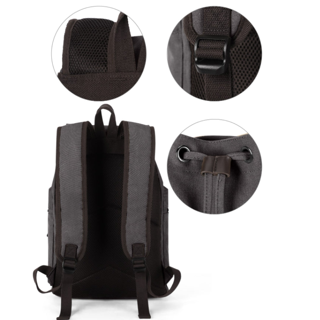 Retro Backpack for Men ⎜ Robust Canvas Backpack with Multiple Compartments for Everyday Use and Leisure