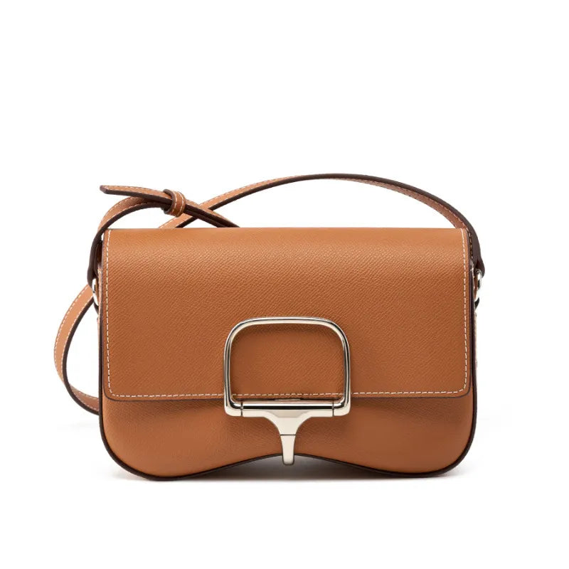 Leather Shoulder Bag for Women ⎜ Elegant Bag with Buckle Fastening and Adjustable Strap