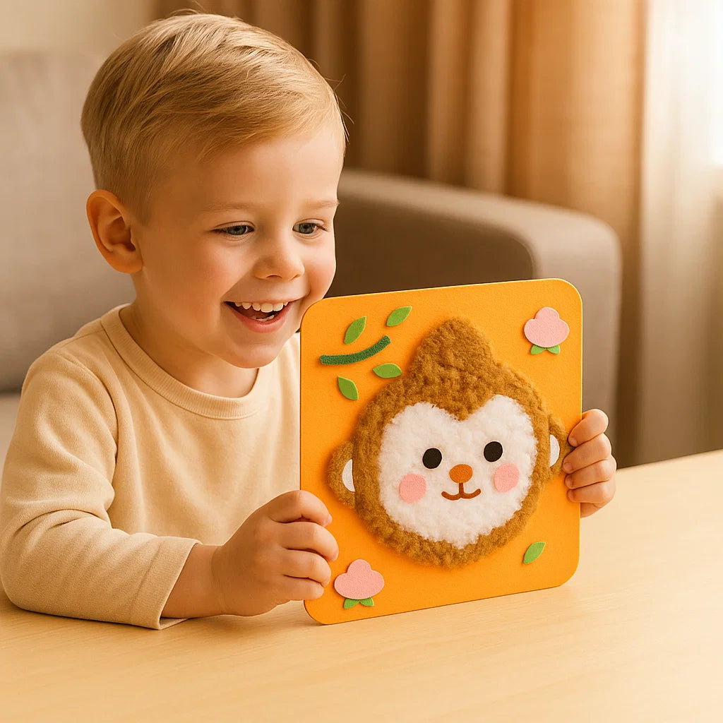 DIY Animal Craft Kit for Kids ⎜ Creative Handmade Material Set with Cartoon Stickers for Fun Learning and Play