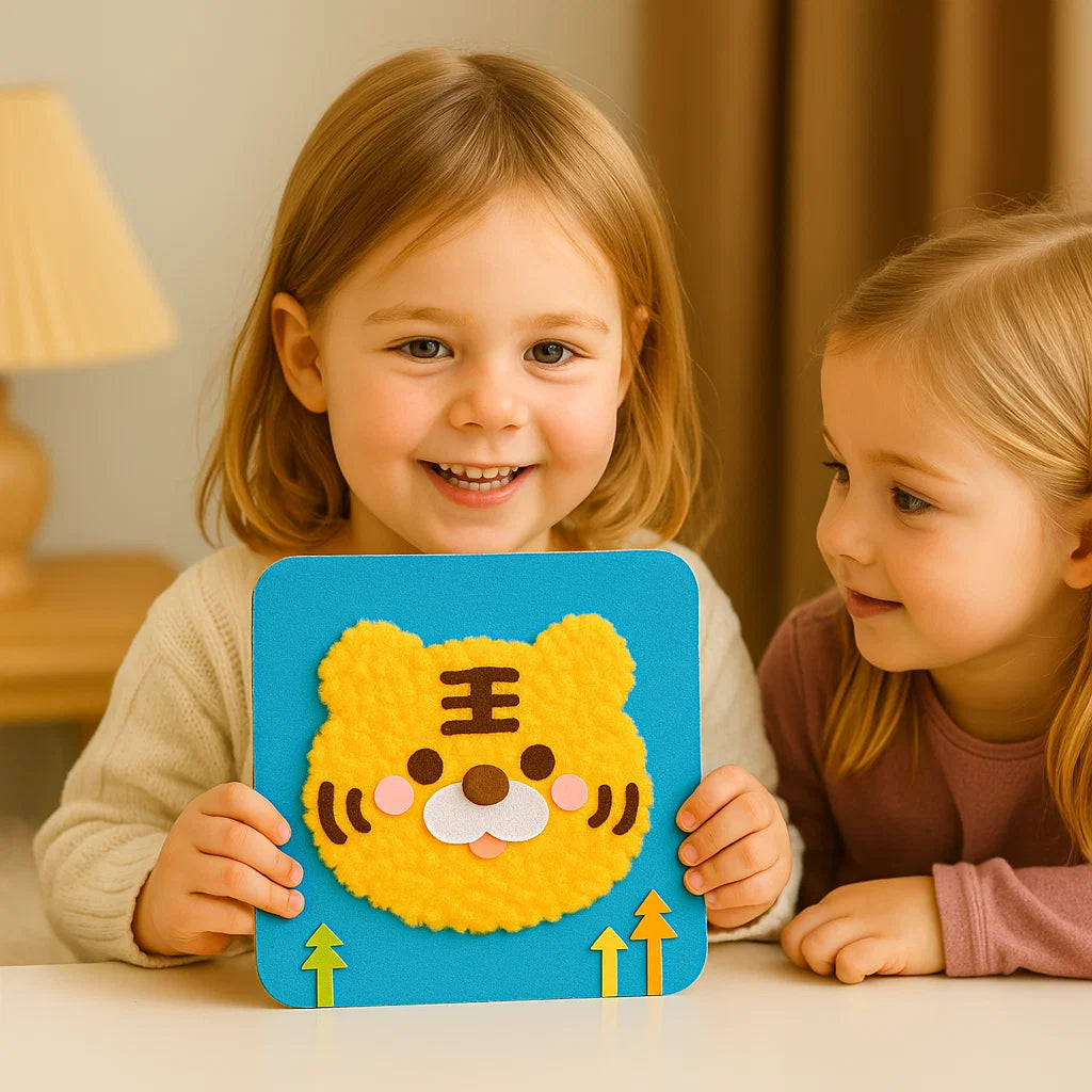 DIY Animal Craft Kit for Kids ⎜ Creative Handmade Material Set with Cartoon Stickers for Fun Learning and Play