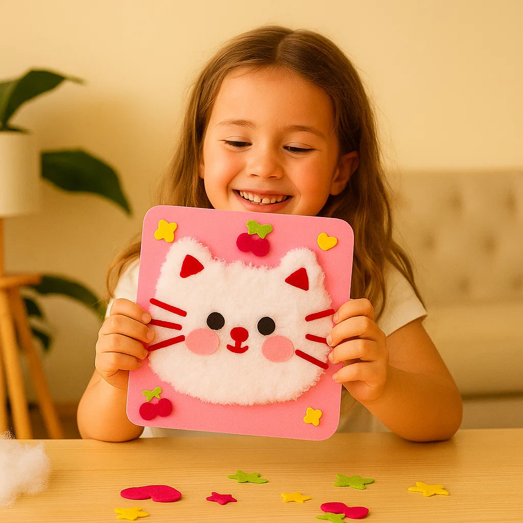 DIY Animal Craft Kit for Kids ⎜ Creative Handmade Material Set with Cartoon Stickers for Fun Learning and Play