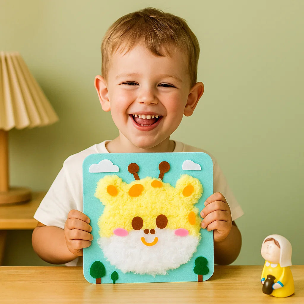DIY Animal Craft Kit for Kids ⎜ Creative Handmade Material Set with Cartoon Stickers for Fun Learning and Play