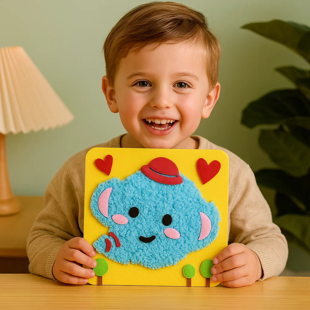DIY Animal Craft Kit for Kids ⎜ Creative Handmade Material Set with Cartoon Stickers for Fun Learning and Play