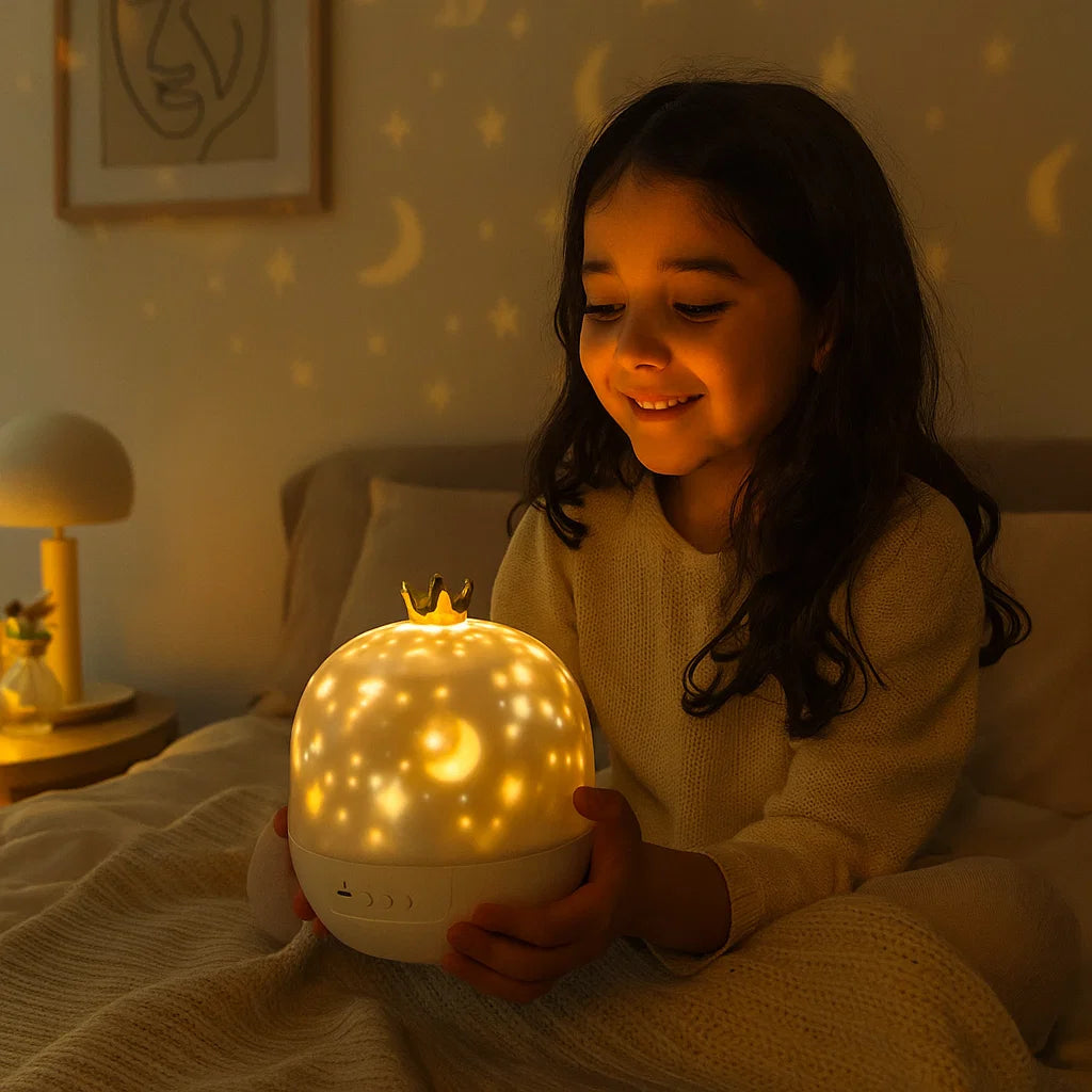 Starry Sky Projector Night Light ⎜ Rotating LED Lamp with Music and Scene Slides for Relaxing Atmosphere