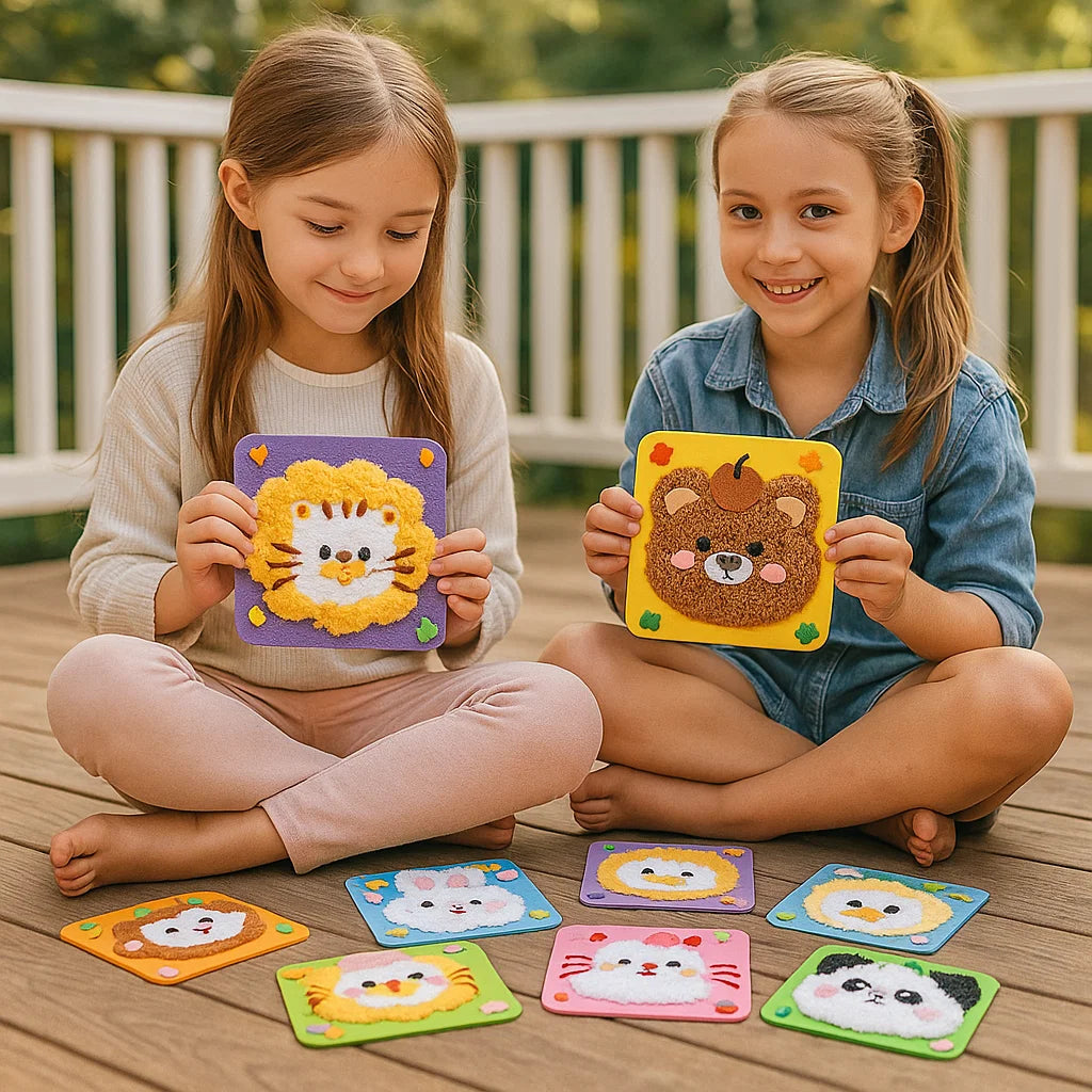 DIY Animal Craft Kit for Kids ⎜ Creative Handmade Material Set with Cartoon Stickers for Fun Learning and Play