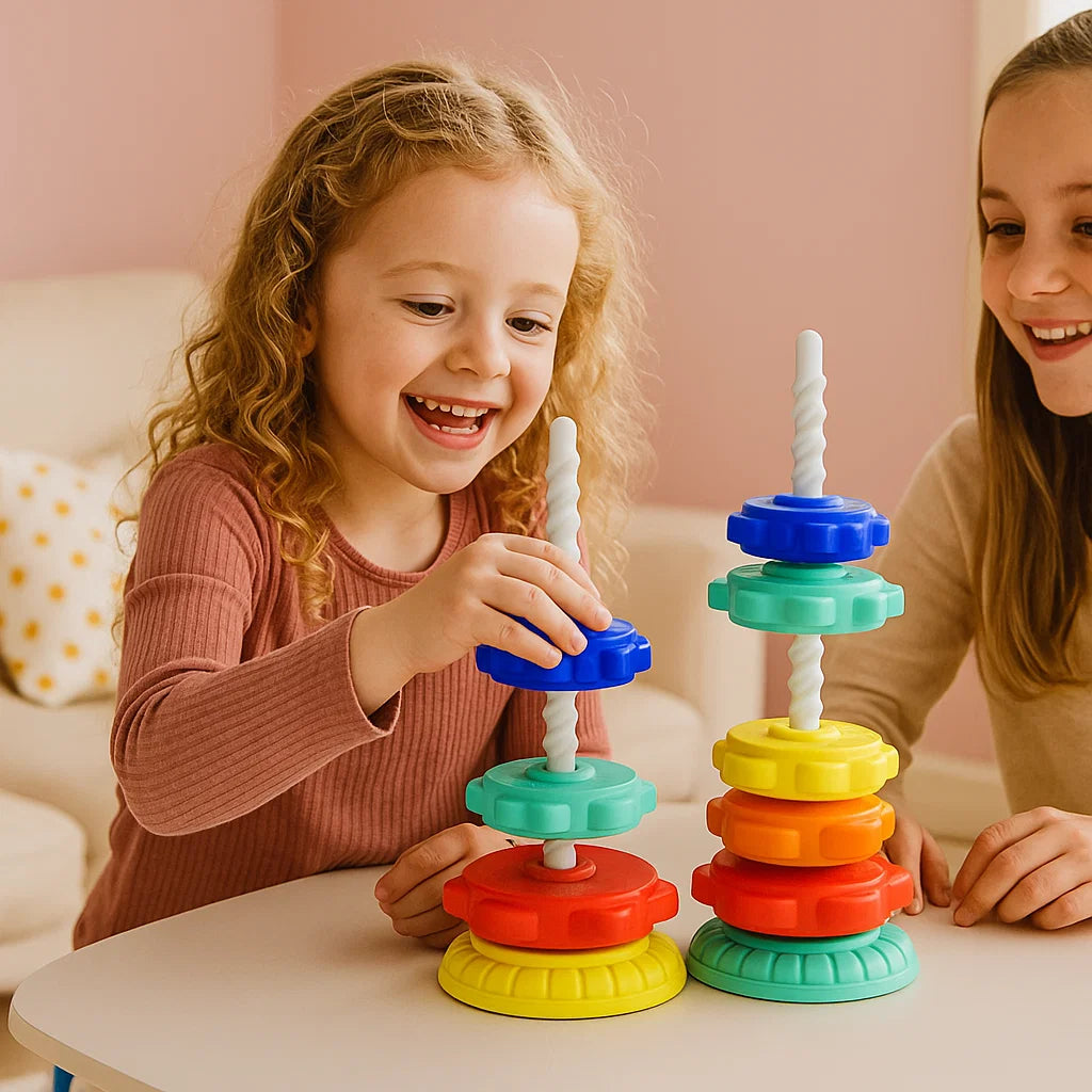 Rainbow Spin and Color Tower Toy