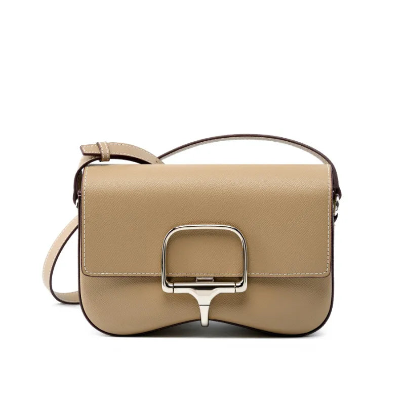 Leather Shoulder Bag for Women ⎜ Elegant Bag with Buckle Fastening and Adjustable Strap