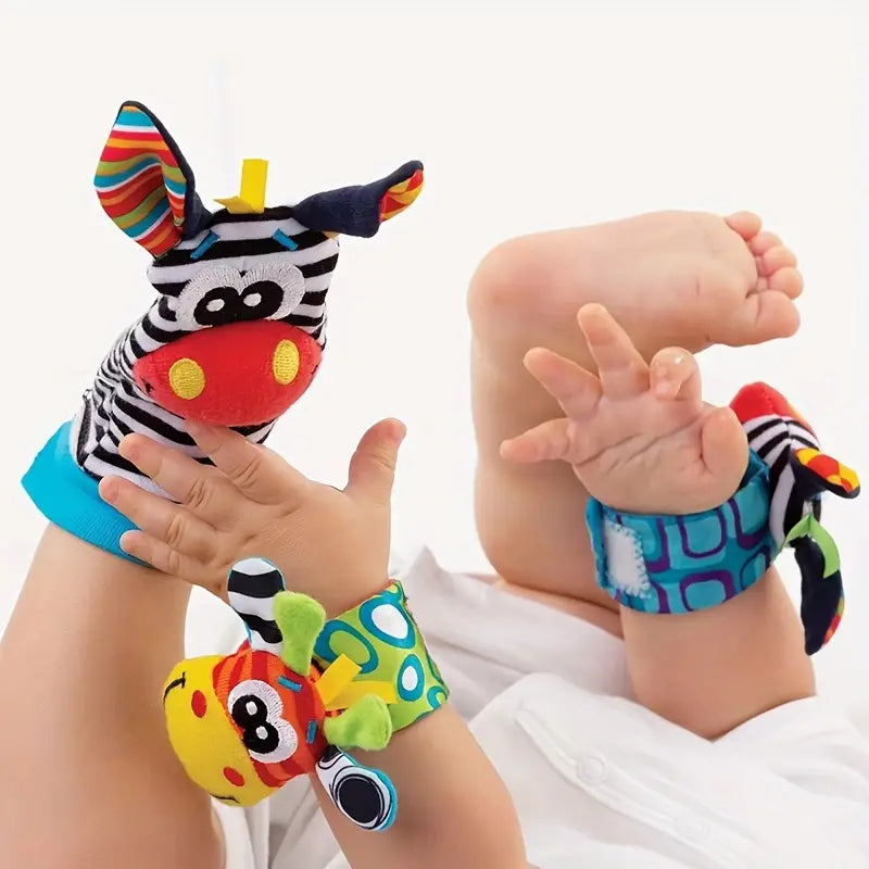 Baby Rattle Wrist and Sock Set ⎜ Colorful Sensory Toys for Early Learning and Motor Skill Development
